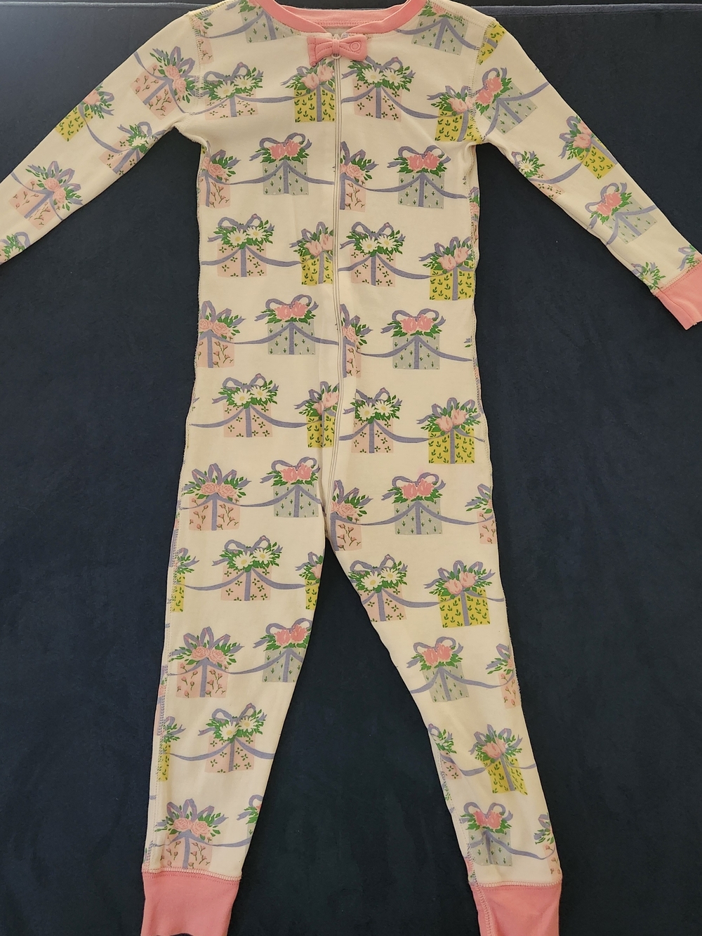 The Beaufort Bonnet Company Pink Every Day Is A Gift Print Zip One-Piece Pajamas